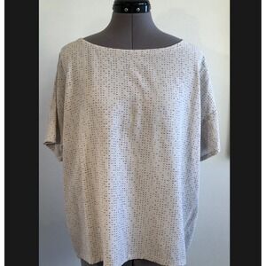 Eileen Fisher Short Sleeve Tencel Lyocell‎ Blend Box Top Size Large Office Wear